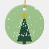 フェリズナビダッドホリデーグリーンツリースノーアンドスターズ セラミックオーナメント (正面)