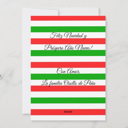 フェリズナビダッドメキシコクリスマスサンタ シーズンカード (裏面)