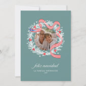 フェリズナビダッドリースフォトフラットホリデーカード シーズンカード (正面)