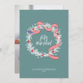 フェリズナビダッドリースフォトフラットホリデーカード シーズンカード (正面/裏面)