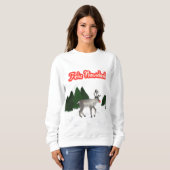フェリズナビダッドレトロレッドノーズ絵を描トナカイ スウェットシャツ (正面フル)