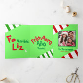 フェリズナビダッド写真スペインのクリスマス休日 三つ折りクリスマスカード (内部)