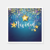 フェリズナビダッド金ゴールドスタークリスマスカクテル スタンダードカクテルナプキン (正面)