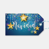 フェリズナビダッド金ゴールドスターズクリスマス ギフトタグ (正面(横))