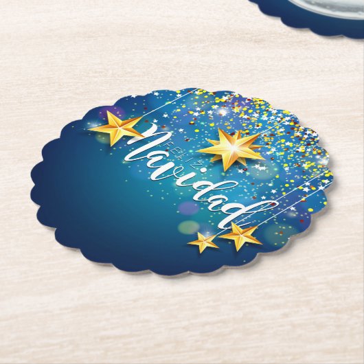 フェリズナビダッド金ゴールドスターズクリスマス ペーパーコースター (アングル)