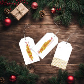 フェリズナビダッド金ゴールドツリーフォイルブラシホリデイ ギフトタグ