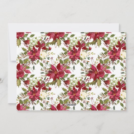 フェリズナビダッド |クリスマスポインセティアス写真 シーズンカード (裏面)