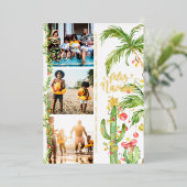 フェリズナビダッド |サボテンのクリスマスフォトコラージュ 箔シーズンカード (立ち正面)