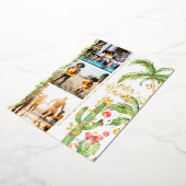 フェリズナビダッド |サボテンのクリスマスフォトコラージュ 箔シーズンカード (回転した状態)