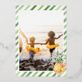 フェリズナビダッド |サボテンのクリスマスフォトコラージュ 箔シーズンカード (裏面)