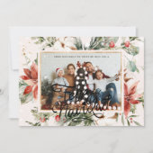 フェリズナビダッド |水色ポインセチア写真カード シーズンカード (正面)