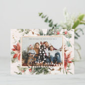 フェリズナビダッド |水色ポインセチア写真カード シーズンカード (スタンド正面)