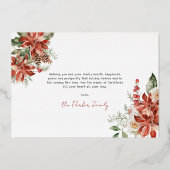 フェリズナビダッド |水色ポインセチア写真カード 箔シーズンカード (裏面)