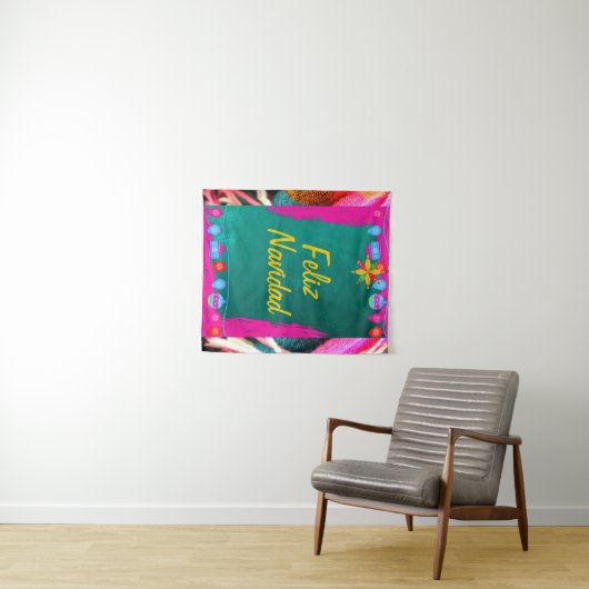 フェリズナビダファイエスタオンピンク&グリーン タペストリー (インサイチュ(横))