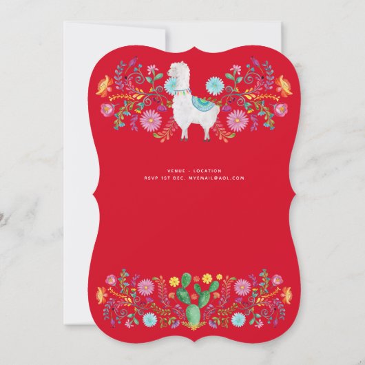 フェリズナビダファイエスタ招待状フォークフラワーズブルロ 招待状 (裏面)