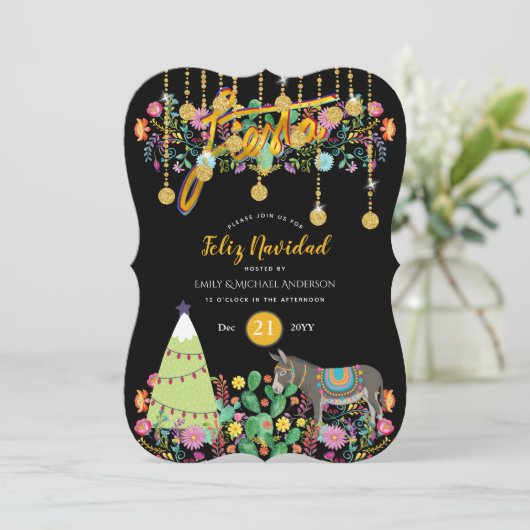 フェリズナビダファイエスタ招待状フォークフラワーズブルロ 招待状 (スタンド正面)