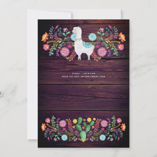 フェリズナビダファイエスタ招待状フォークフラワーズラマ 招待状 (裏面)