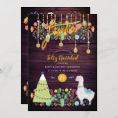 フェリズナビダファイエスタ招待状フォークフラワーズラマ 招待状 (正面/裏面)