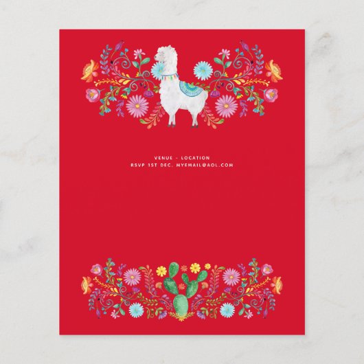 フェリズナビダファイエスタ招待状フォークフラワーバジェット (裏面)