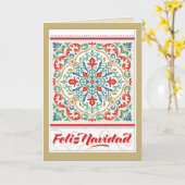 フェリズナビダメキシコスペインのメリークリスマスタイル カード (黄色い花)