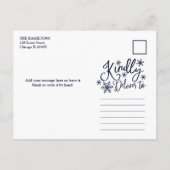 フェリズナビダースノーフレッ素朴ク4枚の写真クリスマス ポストカード (裏面)