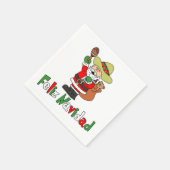 フェリズナビダートカートンサンタソンブレロマラカス スタンダードカクテルナプキン (角)