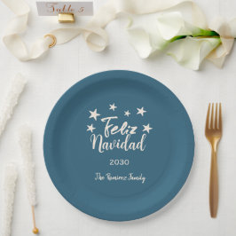 フェリズナビダードクモダンリスマスファミリーホリデー ペーパープレート