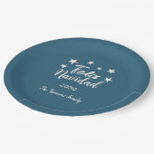 フェリズナビダードクモダンリスマスファミリーホリデー ペーパープレート (アングル)