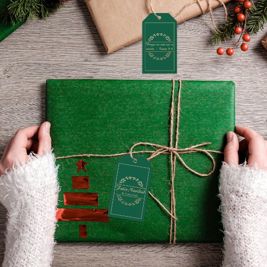 フェリズナビダードクリスマスゴールデンホワイトイザヤ9:6 ギフトタグ