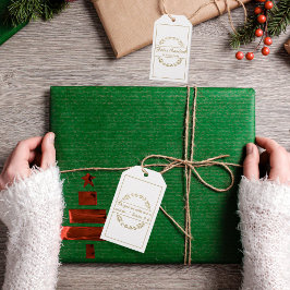 フェリズナビダードクリスマスゴールデンホワイトイザヤ9:6 ギフトタグ