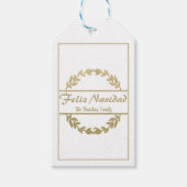 フェリズナビダードクリスマスゴールデンホワイトイザヤ9:6 ギフトタグ (正面)