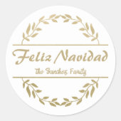 フェリズナビダードクリスマスゴールデン ラウンドシール (正面)