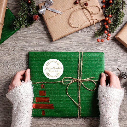 フェリズナビダードクリスマスゴールデン ラウンドシール