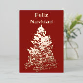 フェリズナビダードクリスマスツリーホリデイバラ金ゴールド 箔シーズンカード (立ち正面)