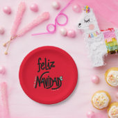 フェリズナビダードクリスマスパーティーディナー ペーパープレート (パーティー)