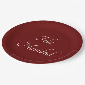 フェリズナビダードクリスマスフェスタレッド ペーパープレート (アングル)