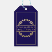 フェリズナビダードクリスマスブルー&ゴールデンイザヤ9:6 ギフトタグ (裏面)