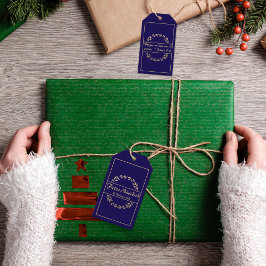 フェリズナビダードクリスマスブルー&ゴールデンイザヤ9:6 ギフトタグ