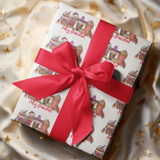 フェリズナビダードクリスマスメキシココーヒードリンク ラッピングペーパー