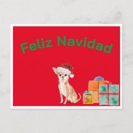 フェリズナビダードクリスマスレッドChihuahua犬 ポストカード