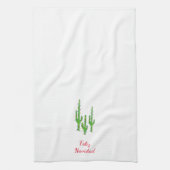 フェリズナビダードデザートサウスウエストクリスマスサボテン キッチンタオル (縦)