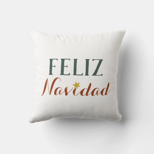 フェリズナビダードミニマルなクリスマススターの休日 クッション (裏面)