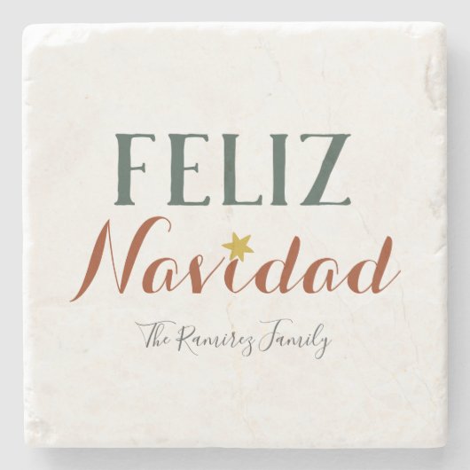 フェリズナビダードミニマルなクリスマススターの休日 ストーンコースター (正面)