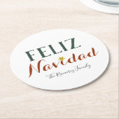 フェリズナビダードミニマルなクリスマススターの休日 ラウンドペーパーコースター (アングル)