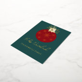 フェリズナビダードメリークリスマスレッドオーナメントホリデー 箔シーズンポストカード (回転した状態)