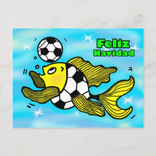 フェリズナビダードメリースペインのクリスマスおもしろカード シーズンポストカード (正面)