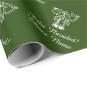 フェリズナビダードメリースペインのクリスマスカスタム ラッピングペーパー (ロールコーナー)