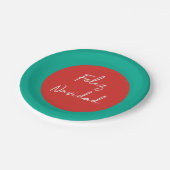 フェリズナビダードレッドグリーンホワイトホリデー ペーパープレート (アングル)