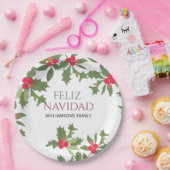 フェリズナビダードレッドホリーベリークリスマスディナー ペーパープレート (パーティー)