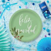 フェリズナビダードレッド&グリーンシンプルクリスマス ペーパープレート (パーティー)